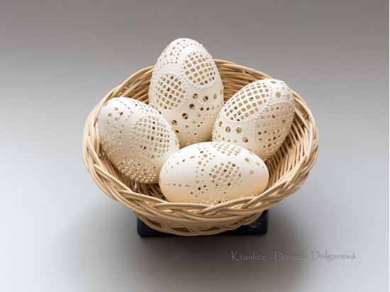 Kraslice husacie vŕtané, madeira, handmade