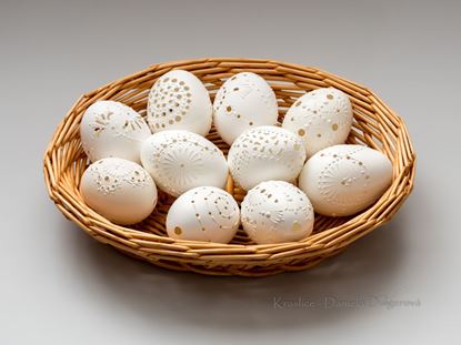 Slepačie kraslice vŕtané, madeira