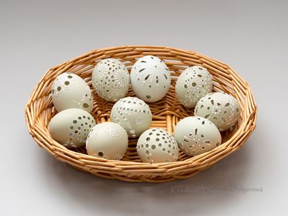 Slepačie kraslice vŕtané, madeira