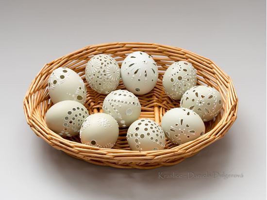 Slepačie kraslice vŕtané, madeira